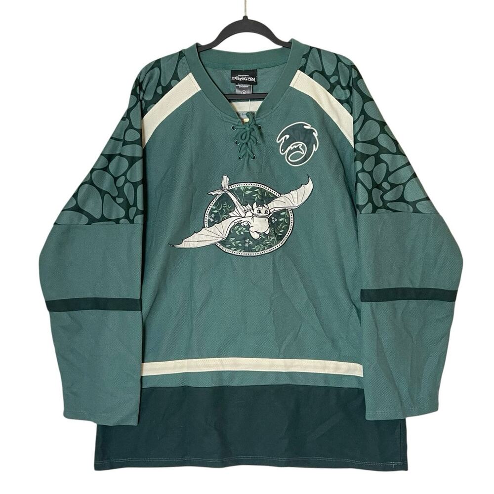 NWT BoxLunch DreamWorks How To Train Your Dragon Toothless Hockey Jersey XL